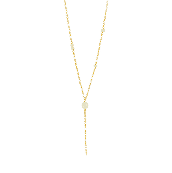 SUSANNE FRIIS BJØRNER Halssmykke - Y Lysegrønn Serpentin Gullbelagt